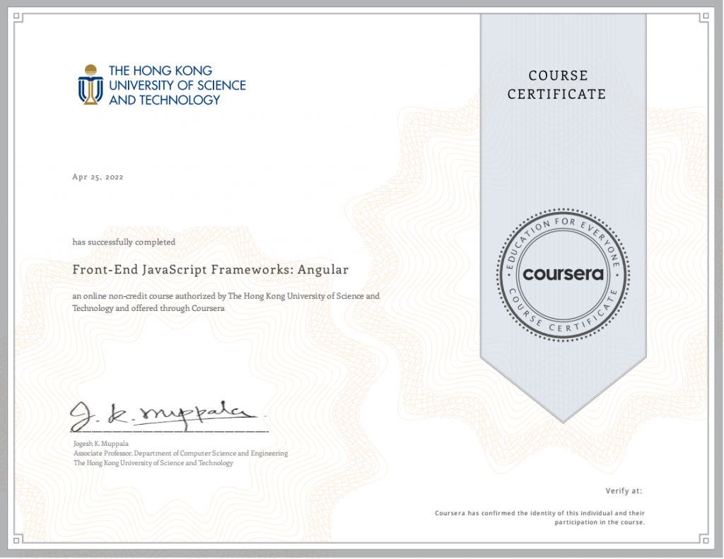 Coursera Certificate