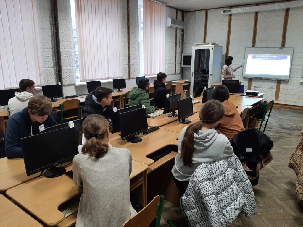 A group of people in a classroom